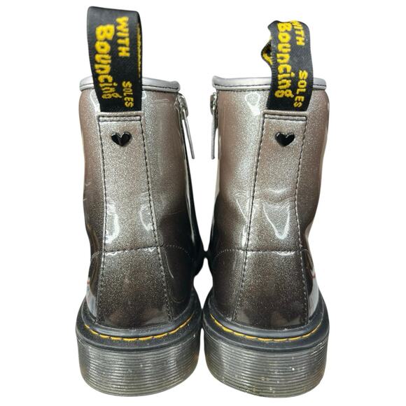 Dr. Martens Unisex Gradient Glitter Grey Black Combat Boot Size M 4 W 5 - Picture 8 of 10